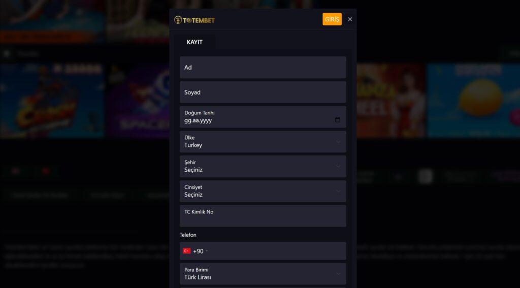 totembet kayıt ve üyelik